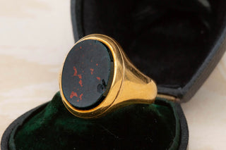 Victorian Bloodstone Locket Signet Ring