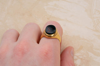 Victorian Bloodstone Locket Signet Ring