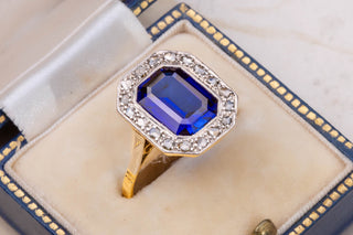 Art Deco Sapphire Cluster Ring