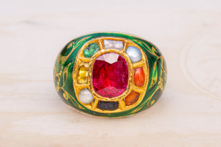 Antique Indian Navaratna Ring