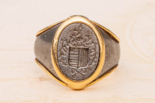 Portuguese Steel and Gold Signet