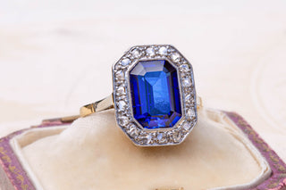 Art Deco Sapphire Cluster Ring