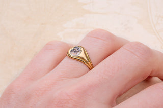 Antique Gold Skull Signet Ring