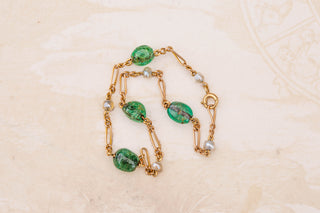 French Vintage Emerald Bracelet