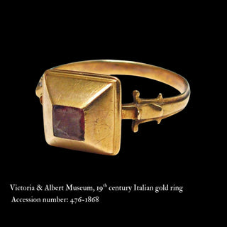 Antique Italian Foiled Rock Crystal Solitaire Ring, c.1840