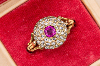 Victorian Ruby and Diamond Cluster