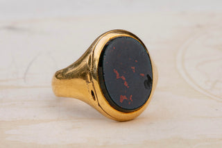 Victorian Bloodstone Locket Signet Ring