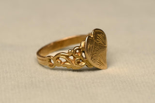 Late 18th Century Witch’s Heart Ring; Georgian Diamond Love Token Ring in 21K Go