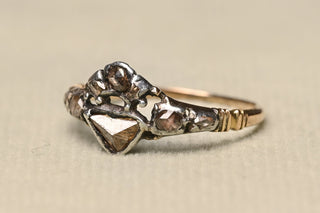 Rare Georgian Diamond Crowned Heart Ring