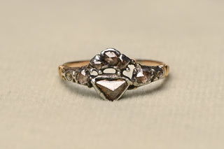 Rare Georgian Diamond Crowned Heart Ring