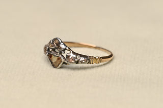Rare Georgian Diamond Crowned Heart Ring