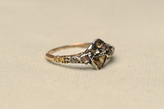Rare Georgian Diamond Crowned Heart Ring