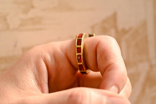 Antique Mughal Ruby and Polki Rock Crystal Gold Ring; Hyderabad, India, c.1850