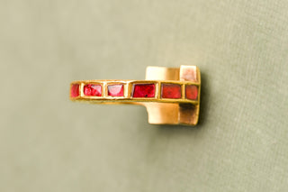 Antique Mughal Ruby and Polki Rock Crystal Gold Ring; Hyderabad, India, c.1850