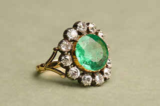 Georgian Emerald & Diamond Ring