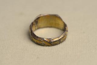 15th-Century English Silver-Gilt Iconographic Ring with Three Saints