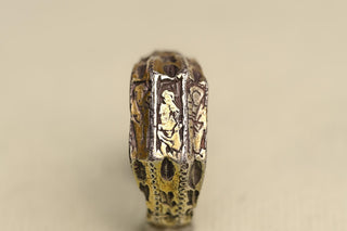 15th-Century English Silver-Gilt Iconographic Ring with Three Saints