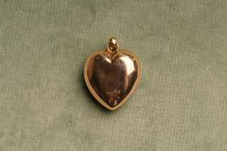 Austro-Hungarian 14K Rose Gold Heart Locket with Rose-Cut Diamond c.1880