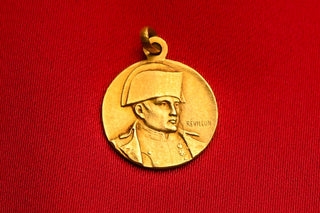 Small French 18K Gold Napoleon Medal Pendant by Révillon c.1900