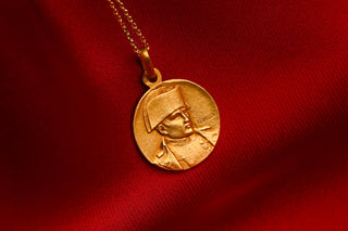 Small French 18K Gold Napoleon Medal Pendant by Révillon c.1900