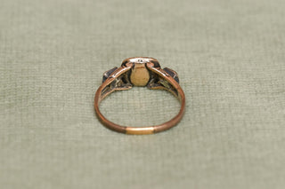 Georgian Emerald and Diamond Trilogy Ring; 18th Century Emerald Ring in Gold