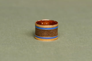 c.1800 Georgian 18K Gold Hairwork, Enamel & Portrait Miniature Sentimental Ring