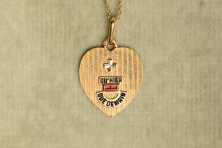French 18K Gold Augis Love Medal Pendant