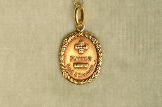 Vintage French Alphonse Augis “+ Qu’hier – Que Demain” Heart Pendant, 1936