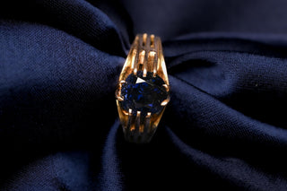 Antique c.1890 14K Gold Natural Sapphire Ring