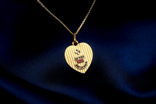 French 18K Gold Augis Love Medal Pendant