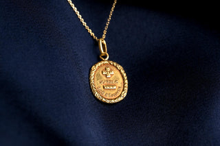Vintage French Alphonse Augis “+ Qu’hier – Que Demain” Heart Pendant, 1936