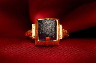 Ancient Blue Glass Ring Seljuk High-Carat Gold
