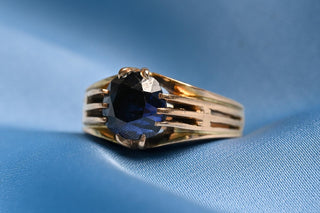 Antique c.1890 14K Gold Natural Sapphire Ring