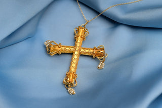 Antique Gold Cannetille Cross