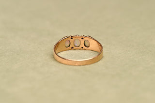 Victorian 18K Gold Opal, Ruby & Diamond Band Ring, c.1900