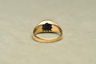 Antique Italian Gold and Sapphire Signet Ring, circa 1890