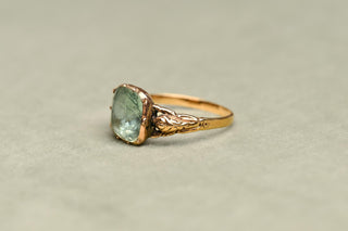 Georgian Portuguese Foiled Blue Paste Solitaire Ring, c.1760–1780