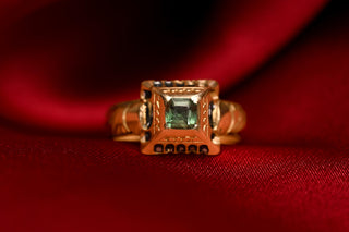 French Regional Emerald “Tombeau” Ring, Poitou-Charentes, c.1830