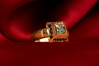 French Regional Emerald “Tombeau” Ring, Poitou-Charentes, c.1830
