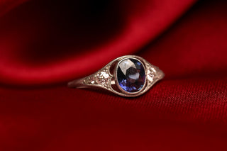 Edwardian Platinum Sapphire & Diamond Openwork Ring, c.1910