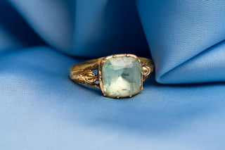 Georgian Portuguese Foiled Blue Paste Solitaire Ring, c.1760–1780