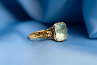 Georgian Portuguese Foiled Blue Paste Solitaire Ring, c.1760–1780