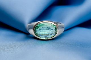 Vintage Platinum & Colombian Emerald Solitaire Ring, Vienna c.1935
