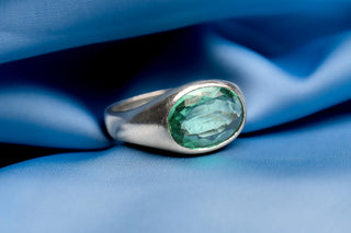 Vintage Platinum & Colombian Emerald Solitaire Ring, Vienna c.1935