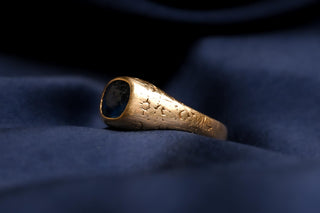 Antique Italian Gold and Sapphire Signet Ring, circa 1890