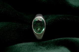 Vintage Platinum & Colombian Emerald Solitaire Ring, Vienna c.1935