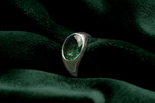 Vintage Platinum & Colombian Emerald Solitaire Ring, Vienna c.1935