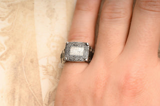 Medieval Islamic Silver Ring Seljuq Niello