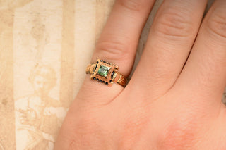 French Regional Emerald “Tombeau” Ring, Poitou-Charentes, c.1830