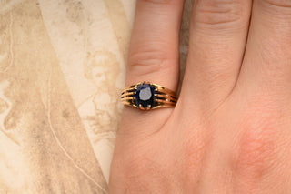 Antique c.1890 14K Gold Natural Sapphire Ring